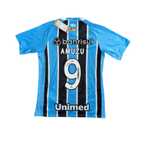 CAMISA DO GRÊMIO 2025 TRICOLOR N° 9 – M AMUZU AUTOGRAFADA