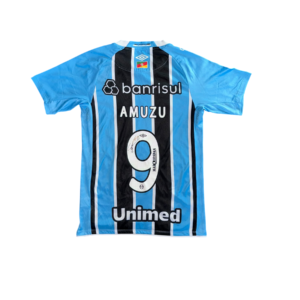 CAMISA DO GRÊMIO 2025 TRICOLOR N° 9 – P AMUZU AUTOGRAFADA PREPARADA PARA JOGO