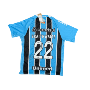 CAMISA DO GRÊMIO 2025 TRICOLOR BRAITHWAITE AUTOGRAFADA – G